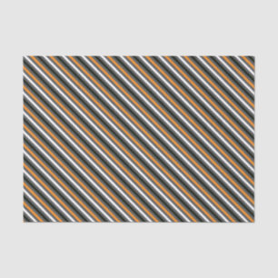 Halloween Retro 1960s Diagonal Stripe Black Orange Tissue Paper