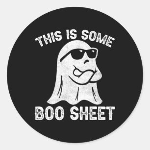 Halloween Retro Boo Ghost This Is Some Boo Sheet  Classic Round Sticker