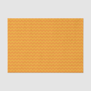 Halloween Retro Bright Orange Chevron Tissue Paper
