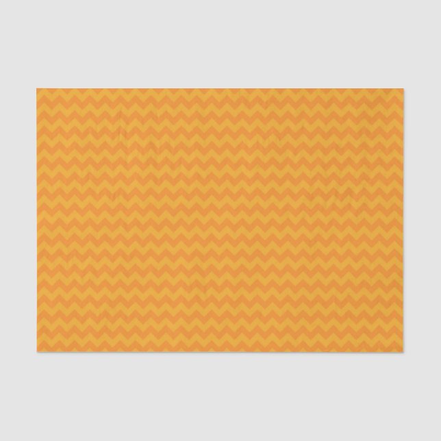 Halloween Retro Bright Orange Chevron Tissue Paper (Front)