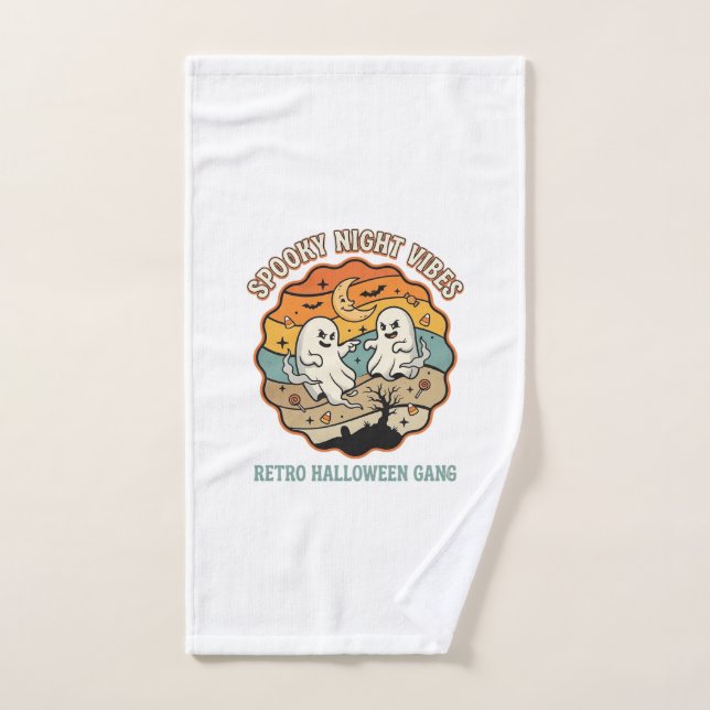 Halloween Retro Ghost Night Hand Towel (Hand Towel)
