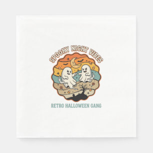 Halloween Retro Ghost Night Napkin