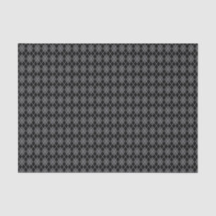 Halloween Retro Grey Black Argyle Tissue Paper