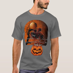 Halloween Retro JacOLantern Pumpkin Cat, Full moon T-Shirt