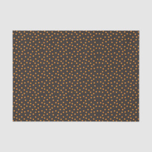Halloween Retro Orange Polka Dot Black Background Tissue Paper