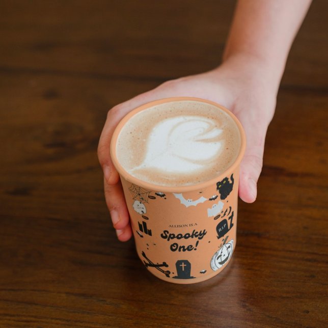 Halloween RetroGroovy First Birthday party Paper Cups (Creator Uploaded)