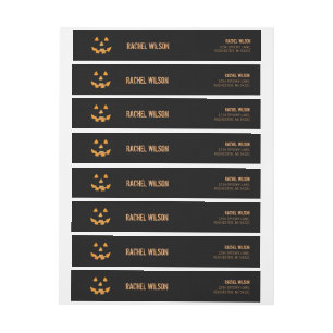 Halloween return address wrap around label