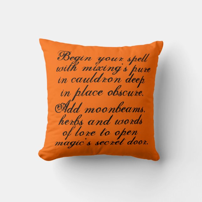 Halloween,reversible, pillow, original,poem,text cushion (Front)
