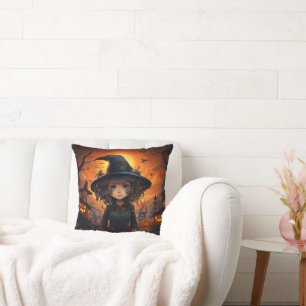 Halloween Reversible Witch and Cat Cushion