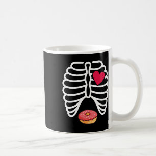 Halloween Rib Cage Doughnut Lover Skeleton Funny W Coffee Mug
