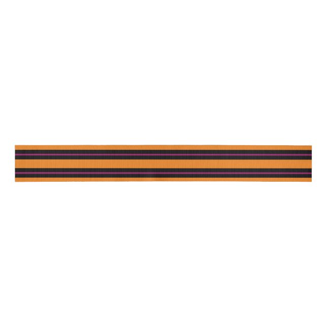 Halloween Ribbon Orange and Black Striped Ribbon Grosgrain Ribbon (Front)