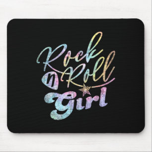 Halloween Rock N Roll Girl Retro Costume Tie Dye  Mouse Pad