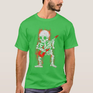 Halloween Rocker Skeleton Playing Electric Guitar  T-Shirt