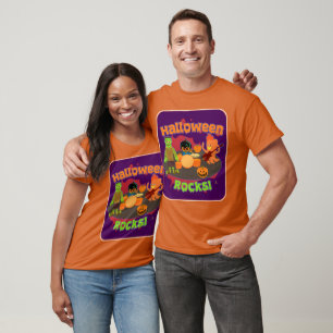 Halloween Rocks Spooky Trick Or Treat Characters T-Shirt