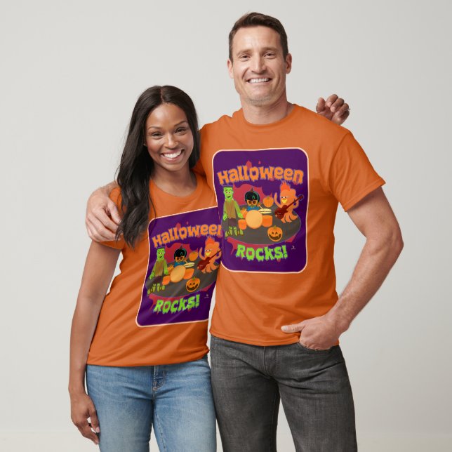 Halloween Rocks Spooky Trick Or Treat Characters T-Shirt (Unisex)