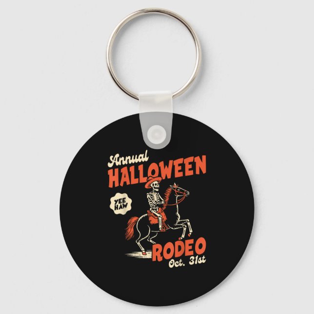 Halloween Rodeo Horse Western Cowboy Fall Autumn S Key Ring (Front)