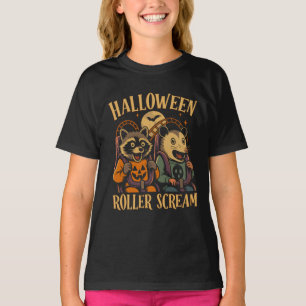 Halloween Roller Scream Raccoon and Opossum T-Shirt