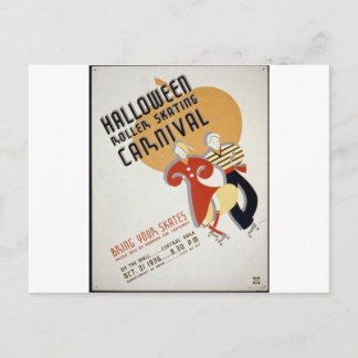 Halloween Roller Skating Festival Postcard