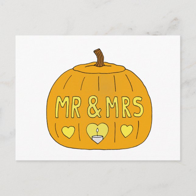 Halloween Romantic Mr and Mrs  Postcard (Front)