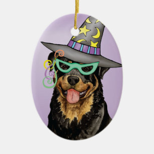 Halloween Rottweiler Ceramic Tree Decoration