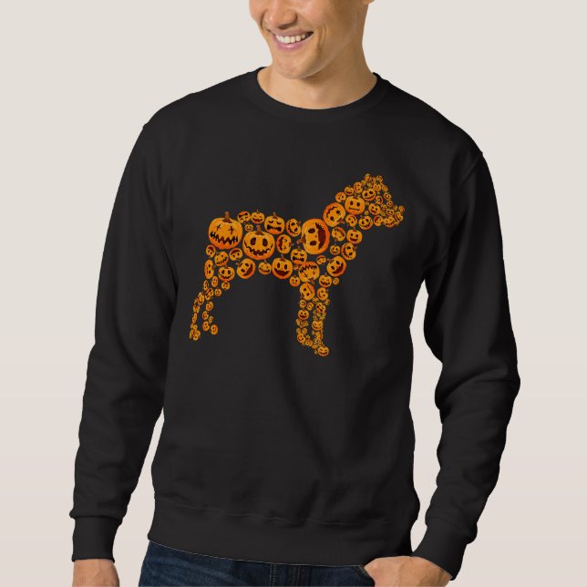Halloween Rottweiler Lover Pumpkin Jack O Lantern Sweatshirt (Front)