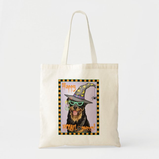 Halloween Rottweiler Tote Bag (Front)