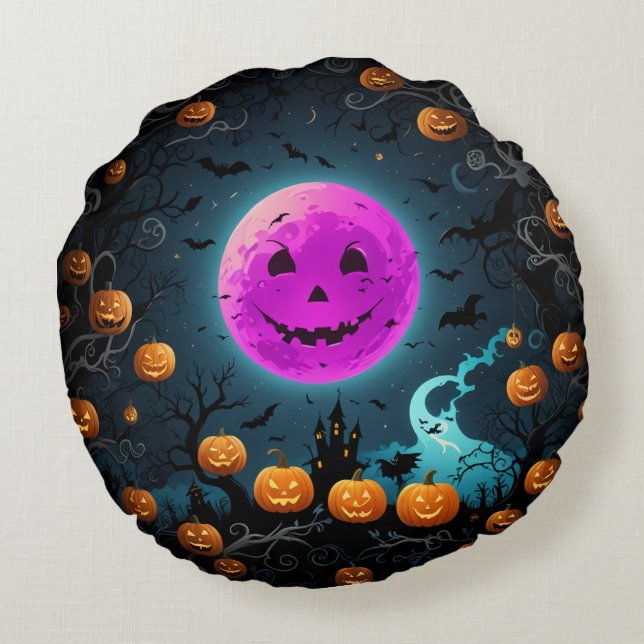 halloween round pillow cushion (Back)