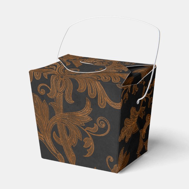 Halloween Royal Floral Damask Pattern Favour Box (Front Side)