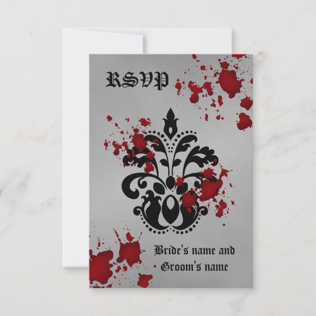 Halloween rsvp wedding card (Front)