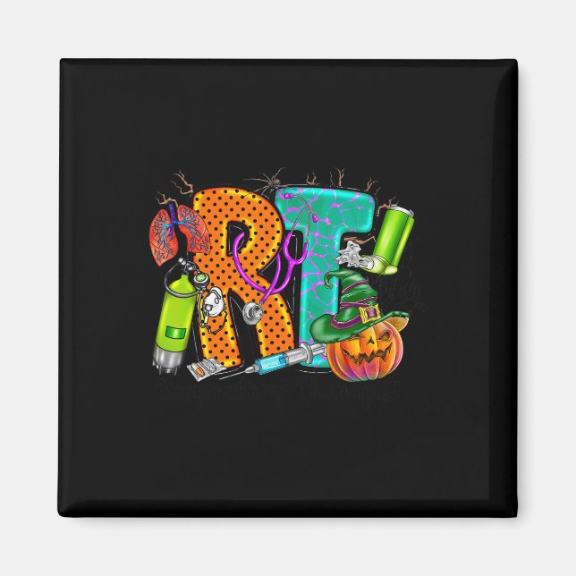 Halloween RT Respiratory Therapist spooky RT pumpk Magnet (Front)