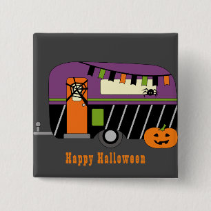 Halloween RV Camper 15 Cm Square Badge
