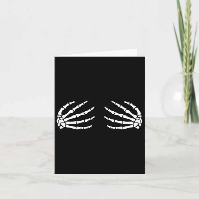 Halloween S Breast Skeleton Hands Breast Fun Costu Card (Front)