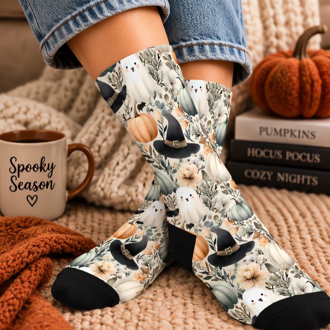 Halloween Sage Pumpkin Ghost Socks (Creator Uploaded)