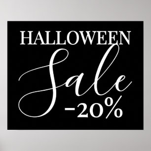 Halloween Sale Sign, 20% Off Retail Sales Poster