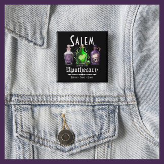 Halloween Salem Apothecary Potions Tonics Elixirs 15 Cm Square Badge