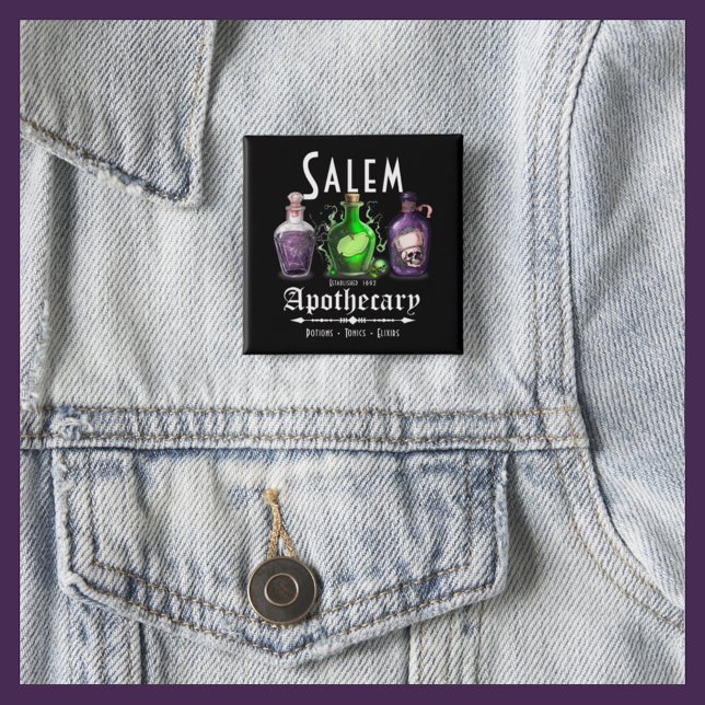 Halloween Salem Apothecary Potions Tonics Elixirs 15 Cm Square Badge (Creator Uploaded)