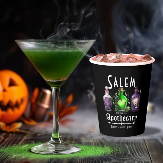 Halloween Salem Apothecary Potions Tonics Elixirs Paper Cups (Creator Uploaded)