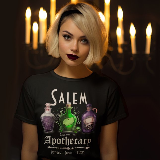 Halloween Salem Apothecary Potions Tonics Elixirs T-Shirt (Creator Uploaded)