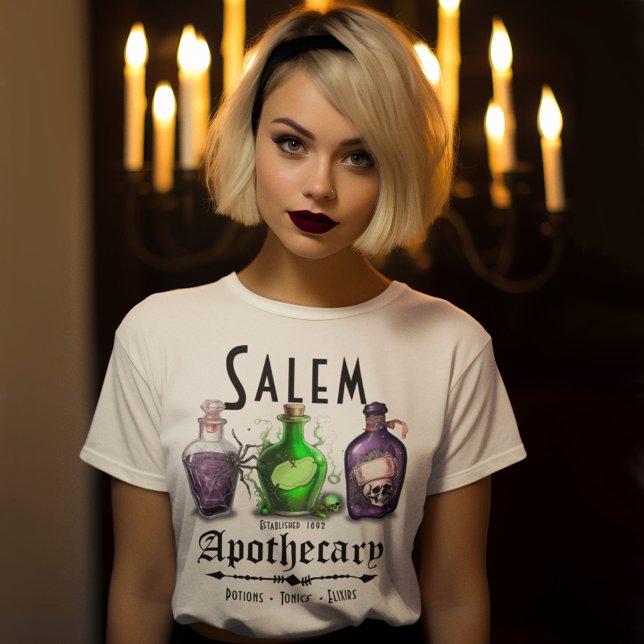 Halloween Salem Apothecary Potions Tonics Elixirs T-Shirt (Creator Uploaded)