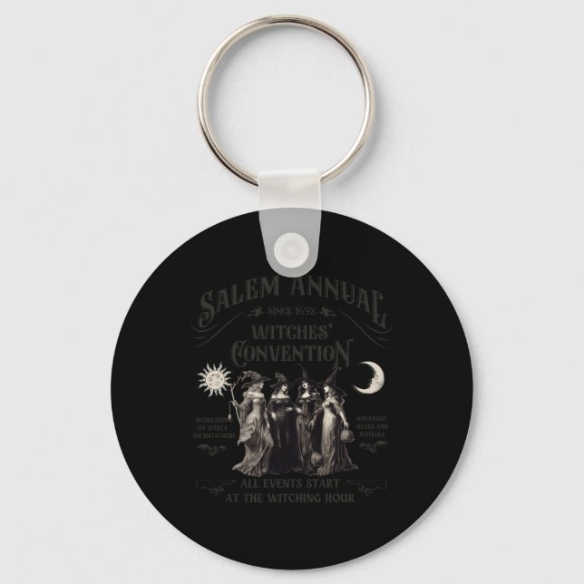 Halloween Salem Witches Convention Witch Party Sin Key Ring (Front)