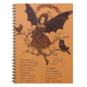 Halloween Samhain Fairy Owl Spider Web Notebook