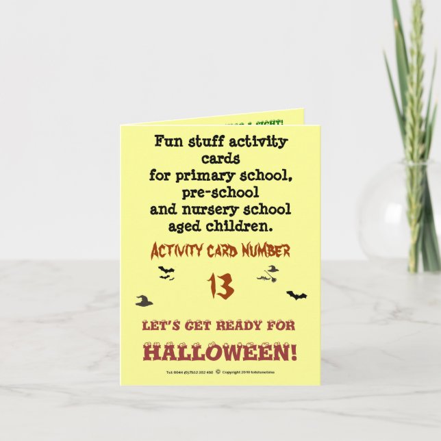 Halloween - Sample note size Activity card (Front)