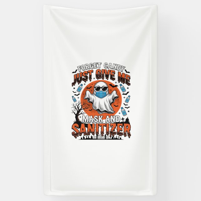 Halloween Sanitizer Funny Ghost Mask Candy_1 Banner (Vertical)