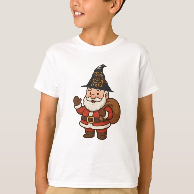HALLOWEEN  SANTA CLAUS TRICK OR TREAT T-Shirt (Front)