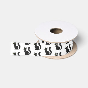 Halloween Satin Ribbon-Black Cat Ribbon