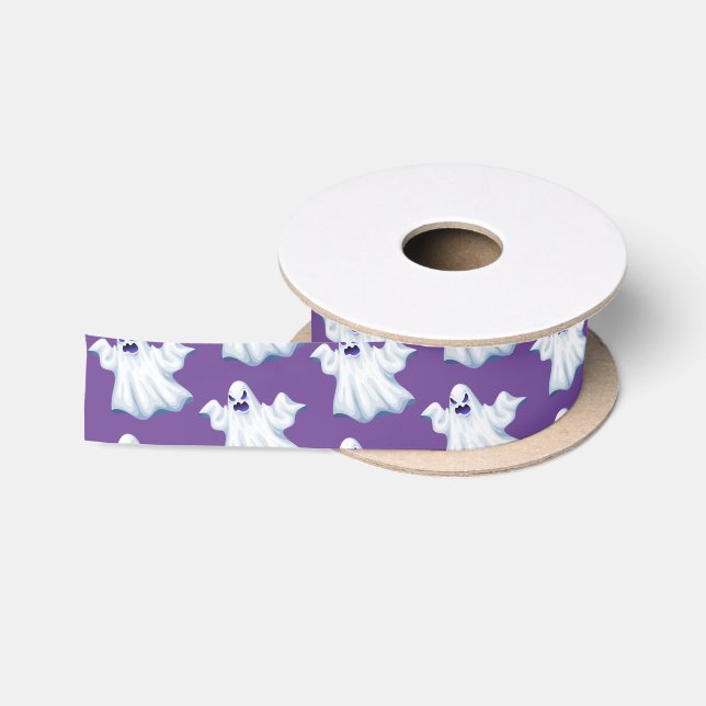Halloween Satin Ribbon-Ghost Ribbon (Spool)