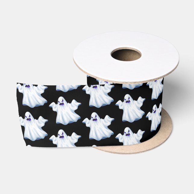 Halloween Satin Ribbon-Ghost Ribbon (Spool)