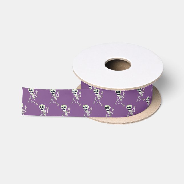 Halloween Satin Ribbon-Skeleton Ribbon (Spool)