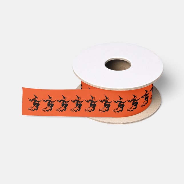 Halloween Satin Ribbon-Witch Ribbon (Spool)
