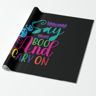 Halloween Say Boo And Scary On Birthday Wrapping Paper